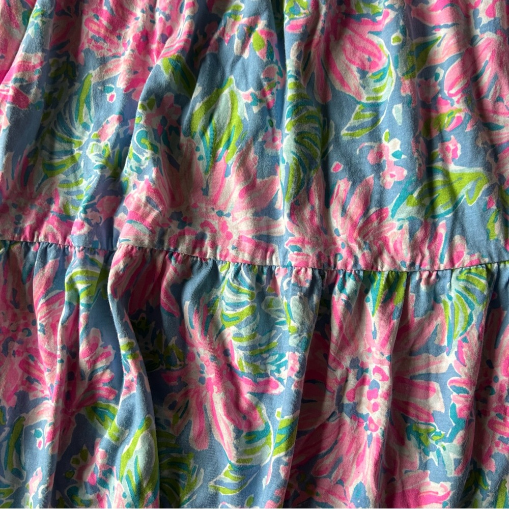 Lilly Pulitzer Loro Midi Swing Floral Pink and Blue Kids Dress - Picture 3 of 3